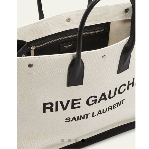 Saint Laurent Rive Gauche Tote - Leather & Canvas - New with tags - Picture 4 of 8